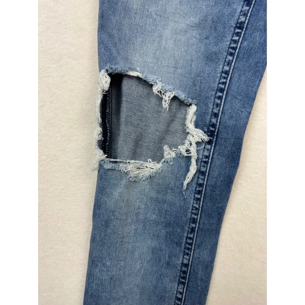 Free People OB754010R Distressed Skinny‎ Jeans 27R Blue Ripped Knees NWT